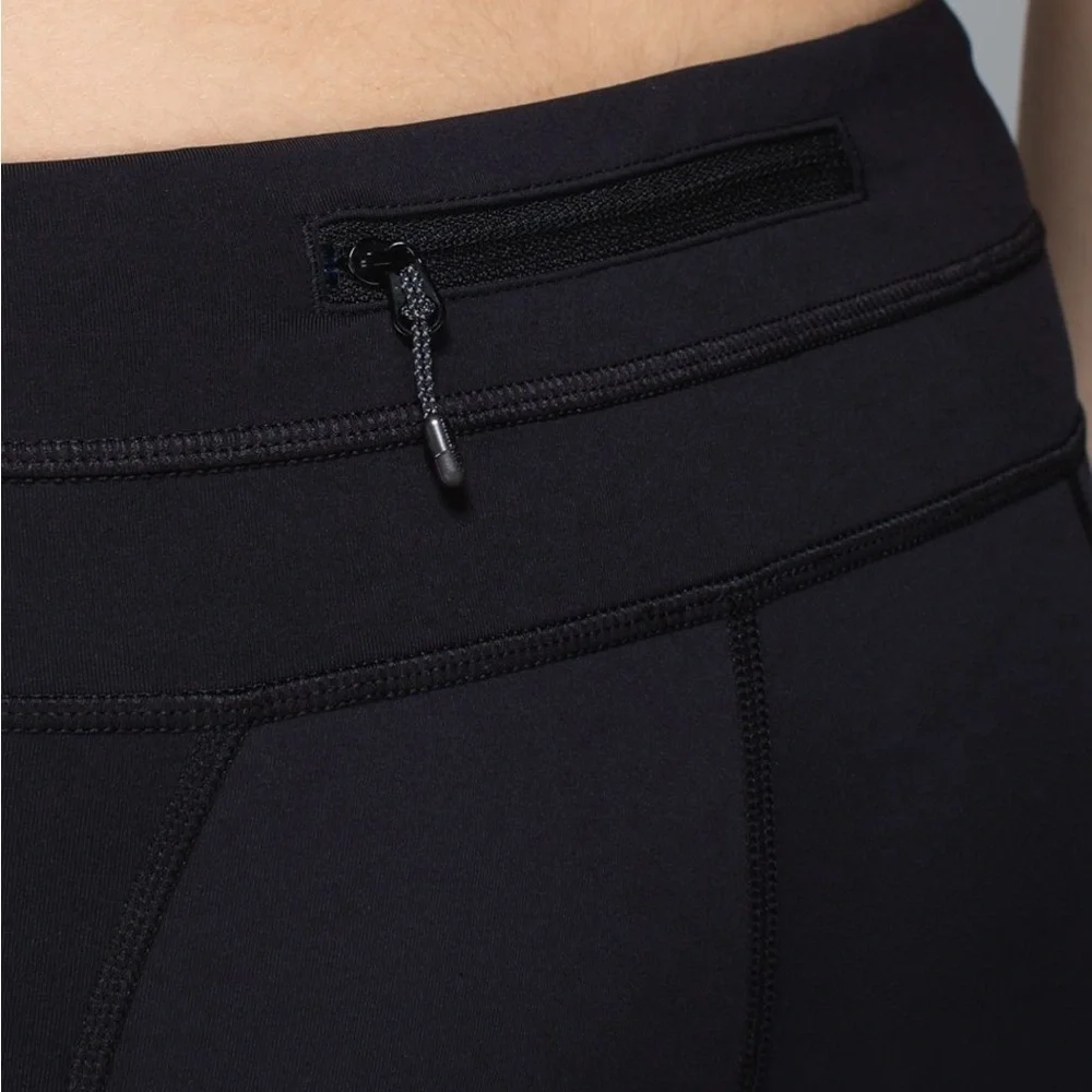 Lululemon Inspire Crop Leggings Size 6 Black Mesh Panel Running Yoga Pants